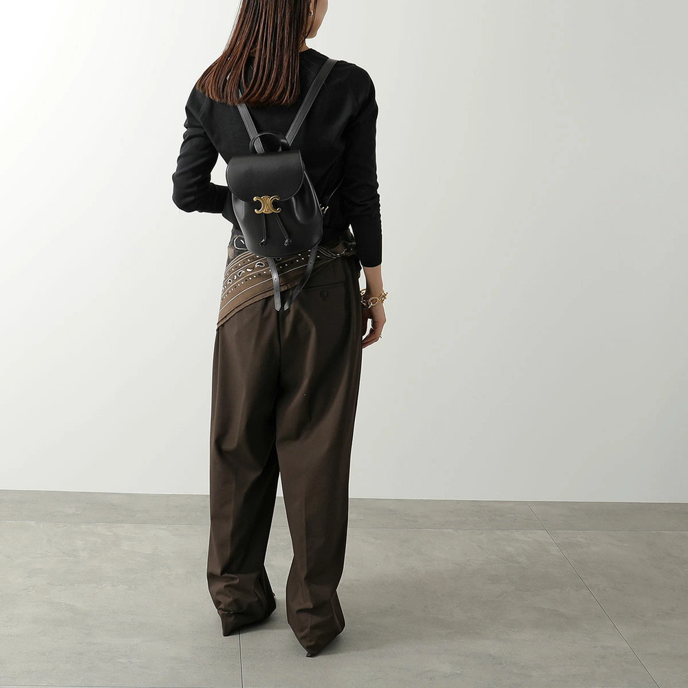 Celine Bonnie Backpack Triomphe Leather Bag Black